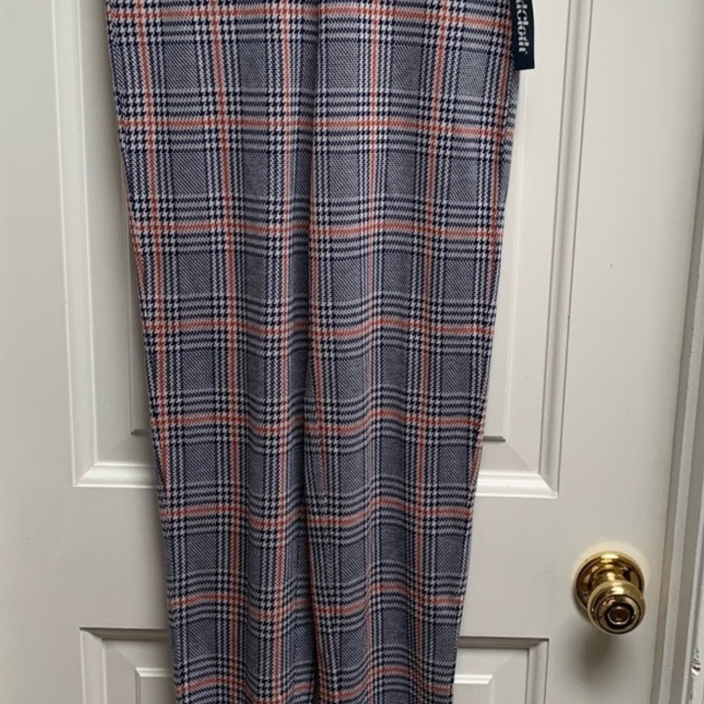 ModCloth Grey Plaid Checked Stretchy Skinny Pants Sz S